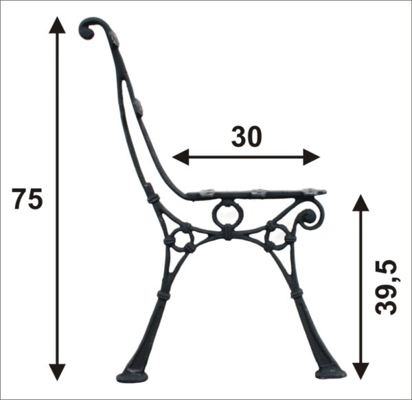 NOGA DUŻA DO ŁAWKI  BEZ OPARCIA BOCZNEGO (5 DESEK)