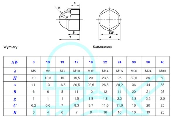 OSŁONKA KOŁPAKA BIAŁA AN283 S13 M8