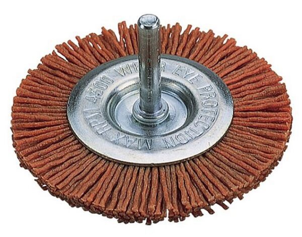 SZCZOTKA TARCZOWA NYLONOWA GRUBA 100MM TRZPIEŃ 6MM