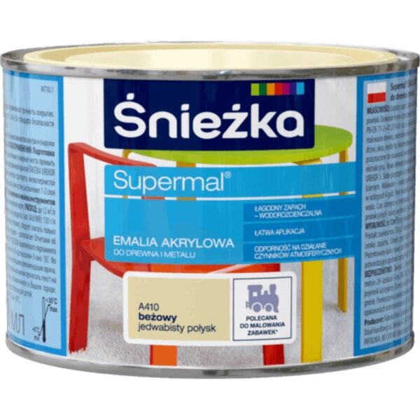 SUPERMAL AKRYLOWA BIAŁA A400 JEDWAB.PŁ 0.8L