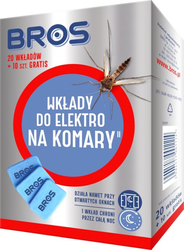 WKŁADY. DO ELEKTROFUMIGATOR NA KOMARY 20SZT.