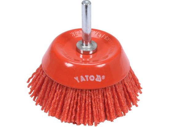 SZCZOTKA TARCZOWA 75MM NYLON TRZPIEŃ 6MM