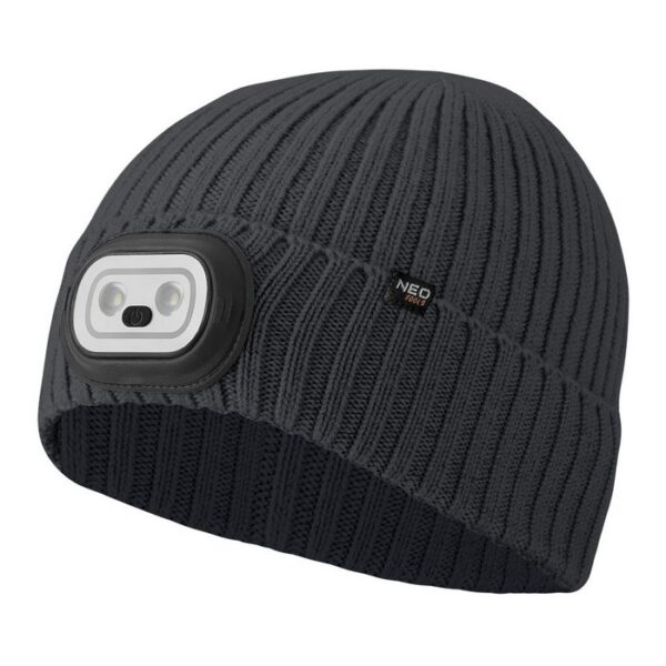 CZAPKA Z LATARKA LED RGB GRAFITOWA