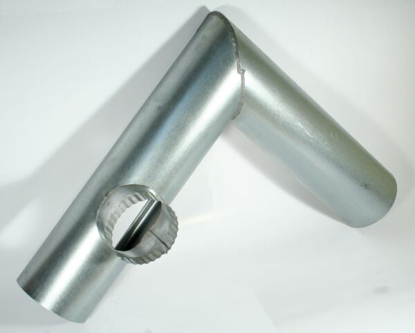 NAROŻNIK RYNNY  Z WYLOTEM 100MM PRAWY