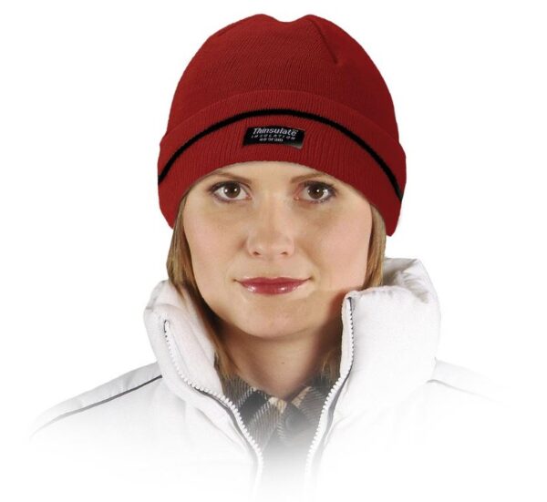 CZAPKA BAWEŁNIANA CZERWONA CZBAW-THINSUL_C