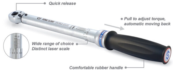 KLUCZ DYNAMOMETRYCZNY Z PRZYCISKIEM 3/8'' 4-20NM