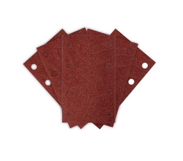 PAPIER ŚCIERNY PROSTOKĄT P240 130*80MM, 8 OTW. 5 SZT.